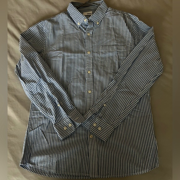 Sonoma Mens Button Down Medium Blue Checks Long Sleeve Dress Shirt - Picture 1 of 4